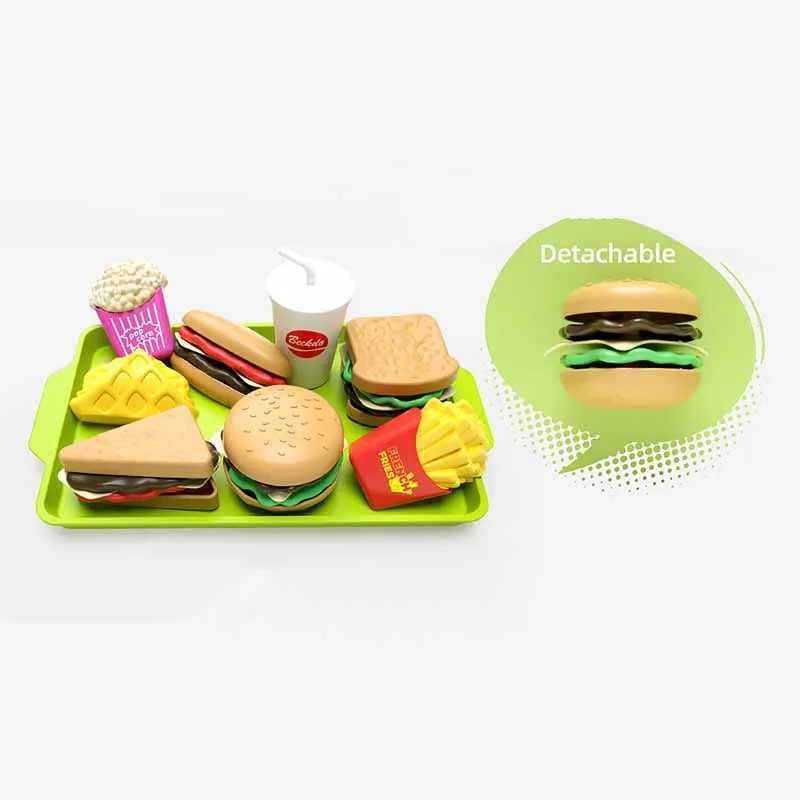 Childrens Play House Game Toy Set Simulation Hamburger Fries Hot Dog Drink Sand Kitchen Set Food Play Educational Toys C250922