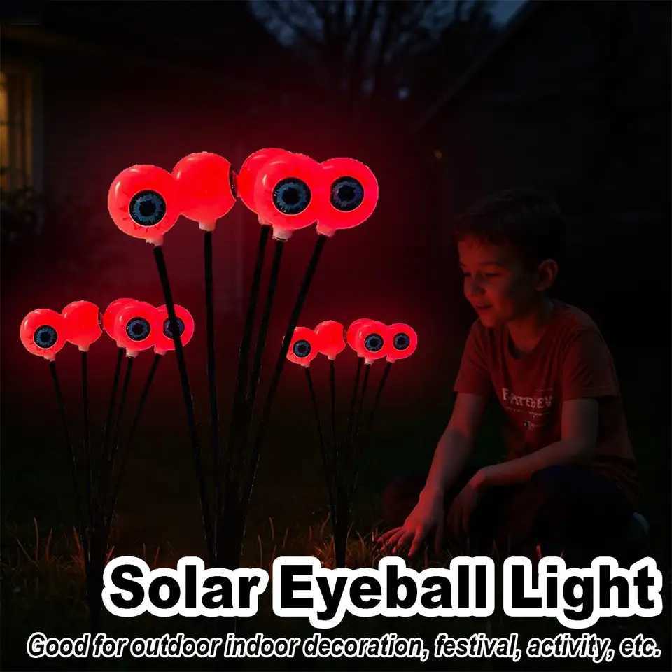 Halloween Solar Scary Eyeball Led Light Yard Lights Swaying Garden Powered Firefly Decorations Waterproof Decor Party Decoration C2509221