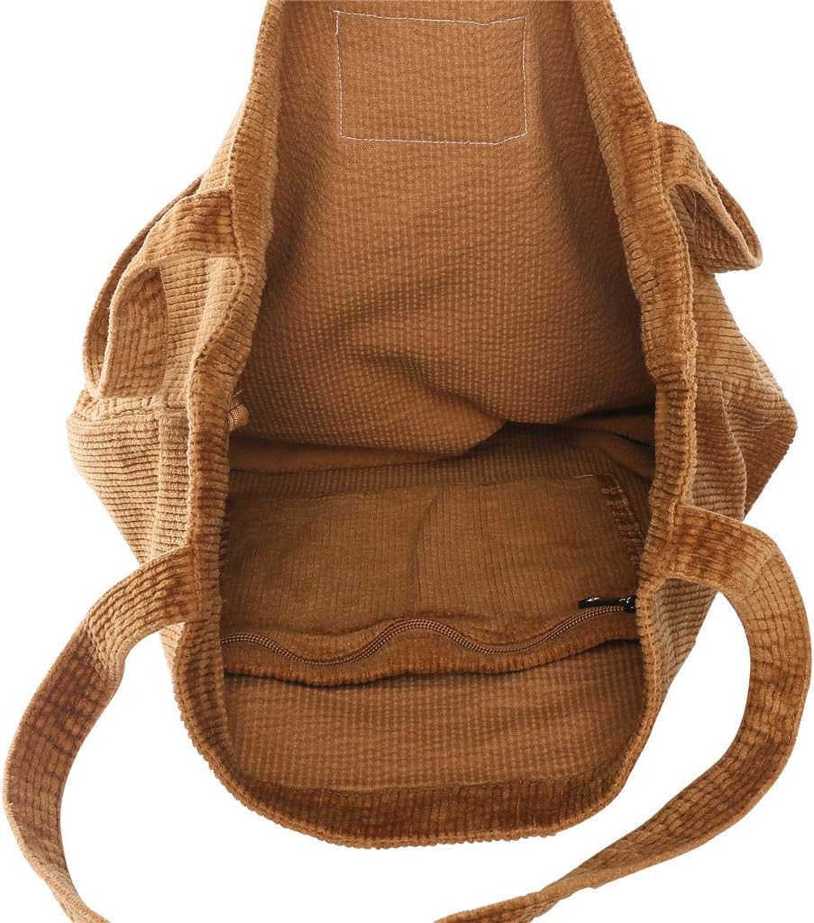 Women Shoulder Handbags Casual Corduroy Shopper Tote Bag Z250922