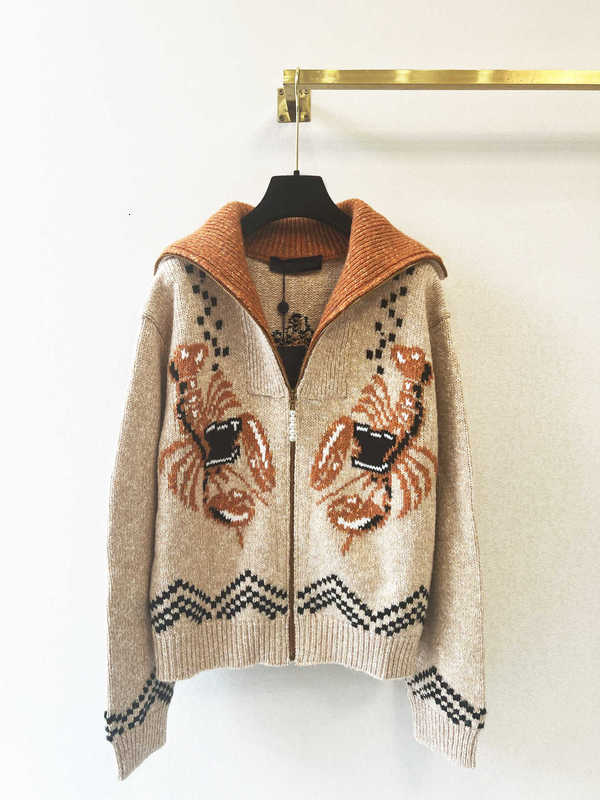 Men's Sweaters Designer 25 New Autumn Winter Pisces Jacquard Lazy Warm Knitted Zipper Sweater Cardigan for Men and Women ACA4