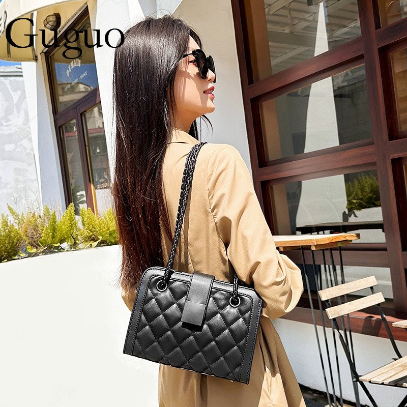 Guguo Designer Bag New Trendy This Year Popular Versatile Quilted Chain Shoulder Luxury Bag Bag For Women Large Capacity PU Minimalist Style Crossbody