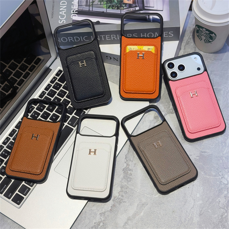 Designer Phone Cases for iPhone 17 Pro Max with Card Holder 16ProMax 15 14 Plus 13 12 Pro 11Pro XR Leather Shell Case Wallet Luxury iPhone Case Cover 