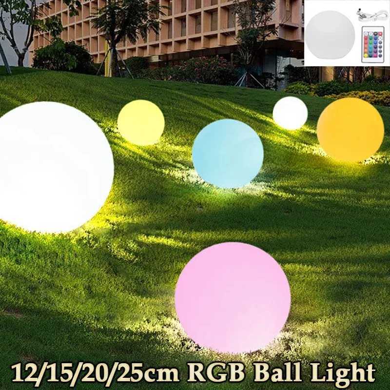 LED RGB Garden Ball Light Remote Control Outdoor Floor Street Lawn Lamp Swimming Pool Wedding Party Holiday Home Decoration Lamp C250922