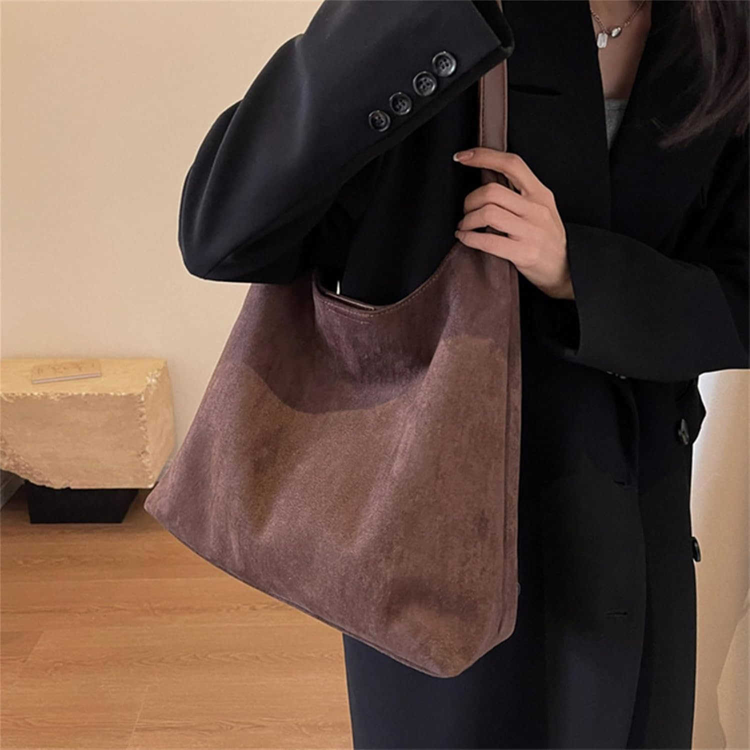 Fall Suede for Women Large Capacity Slouchy Suede Handbag for Office Shopping travel Holiday Gift Z250922