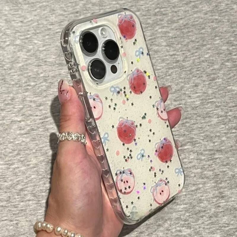 Bow Red Apple Suitable For Iphone 16 Max 15 14 13 Pro Protective Case
