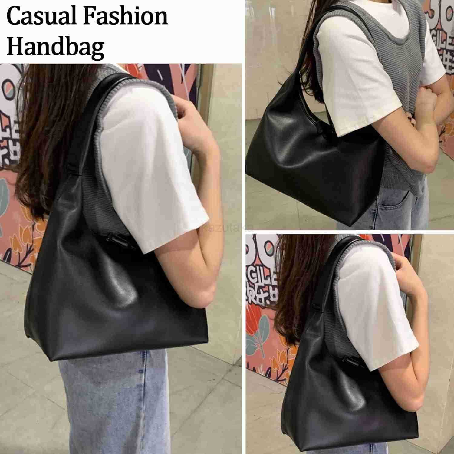 Small Soft Shoulder Purse Slouchy Tote Handbags Leather Women with Double Zipper Design Z250922