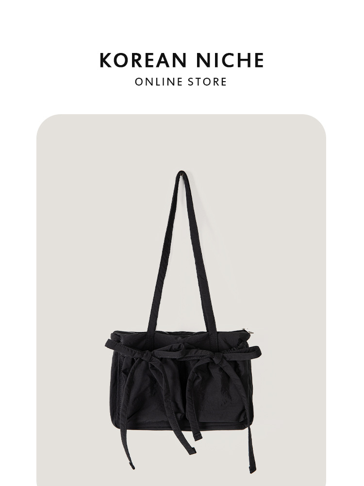 2025 Hot-Selling Summer New Korean Niche Lightweight Nylon Bowknot Shoulder Commuting Versatile Large-Capacity Tote Bag