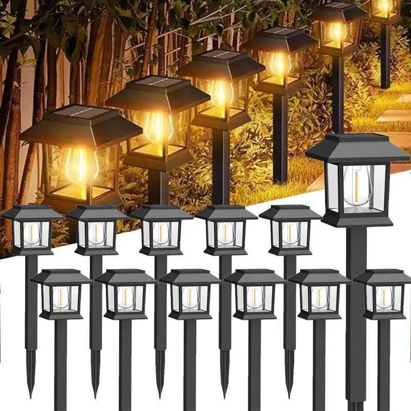 Solar Pathway Lights Outside Waterproof Walkway Light Solar Powered Landscape Lights for Driveway Lawn Patio Sidewalk Yard C250922