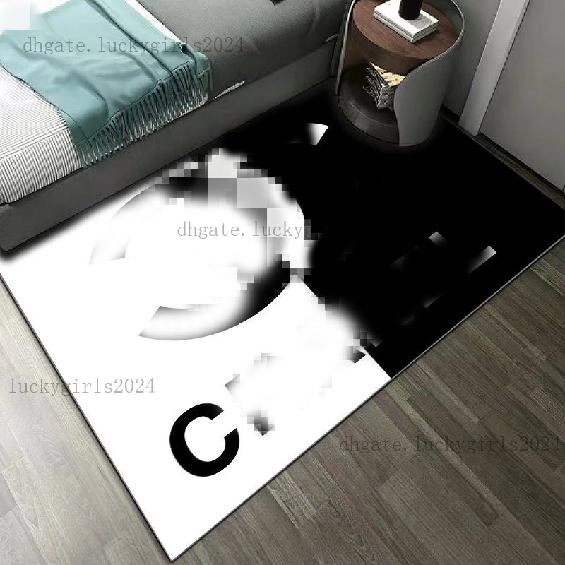 cc black series floor mat luxury living room carpet Water-absorbent and dirt-resistant carpet bed side rug designer Nordic style mats
