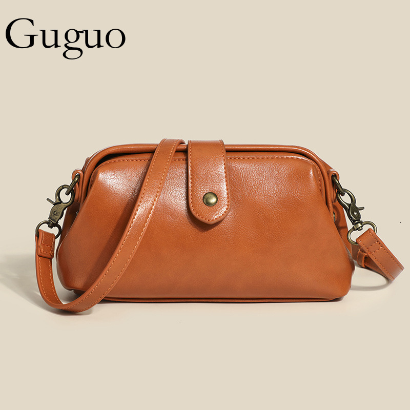 Guguo Designer Bag Cross-border Women's Bag Underarm Bag Shoulder Luxury Bag Bag Crossbody Bag Simple Fashion Soft Leather Bag Clip Bag High-end 