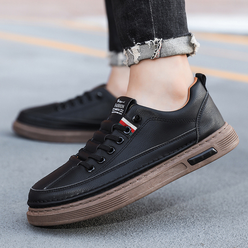 2025 New Trendy Versatile Casual Soft Sole Business Sneakers Men's Leather Shoes ddmymarket