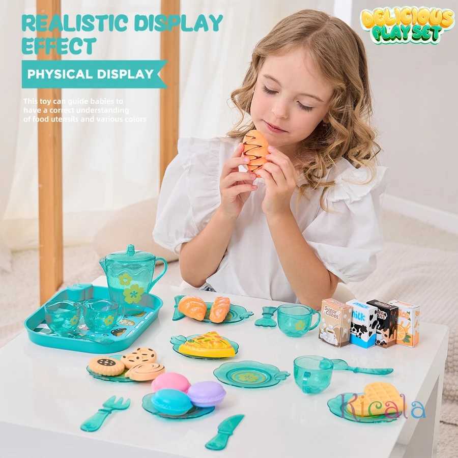 Girls Toys DIY Pretend Play Toy Simulation Tea Food Cake Set Play House Kitchen Afternoon Tea Game Toys Gifts For Children Kids C250922