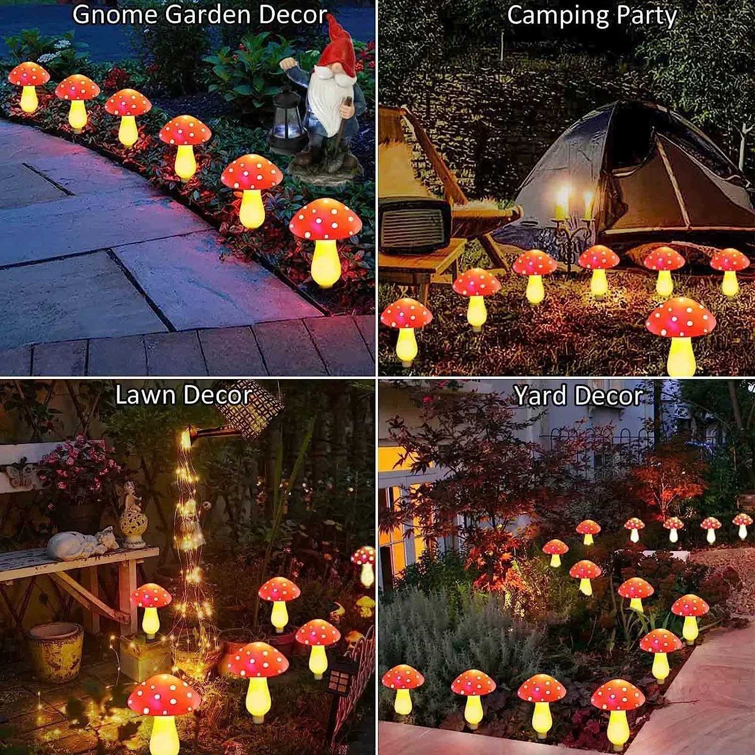 Christmas Fairy Light 8LEDS Solar Panel Mushroom Garden Outdoor Decor Waterproof Night Lamp Yard For Wedding Party Decoration C250922