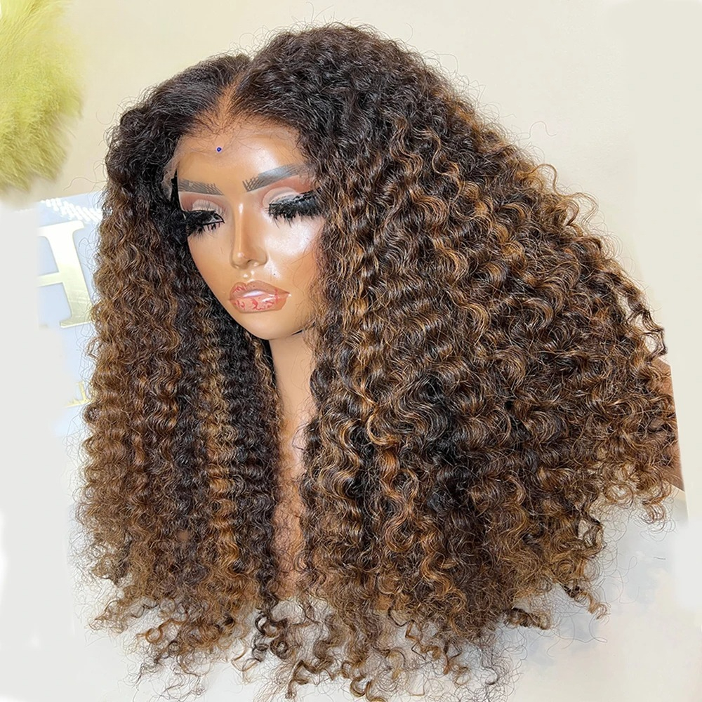 Highlight Wig Human Hair Curly Wigs 13x4 13x6 HD Lace Frontal Wig Brazilian Hair Glueless Wear And Go Pre Plucked 180 Density For Women