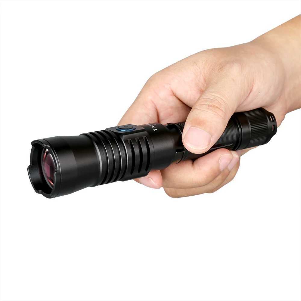 Trustfire T30R P Tactical Flashlight 460 Lumens Laser 1100M Beam Range Military Rechargeab Self Dense d Lighting Torchs Y250922