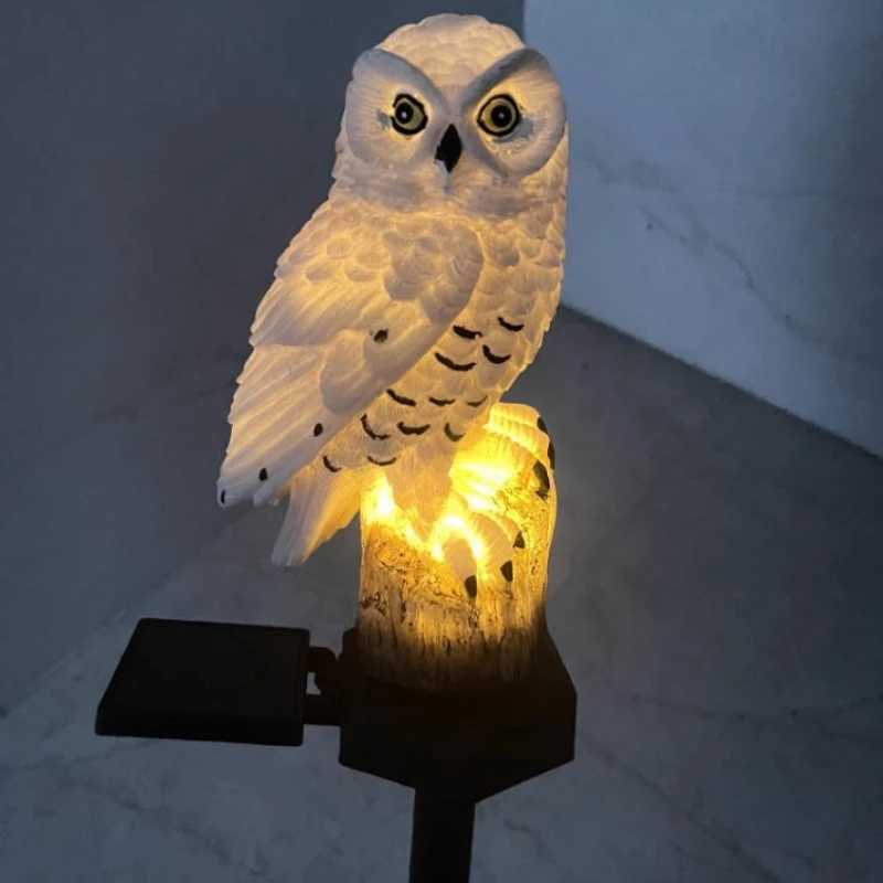 Waterproof solar owl lamp resin lamp led decorative landscape lamp outdoor garden decorative lawn plug lamp C250922