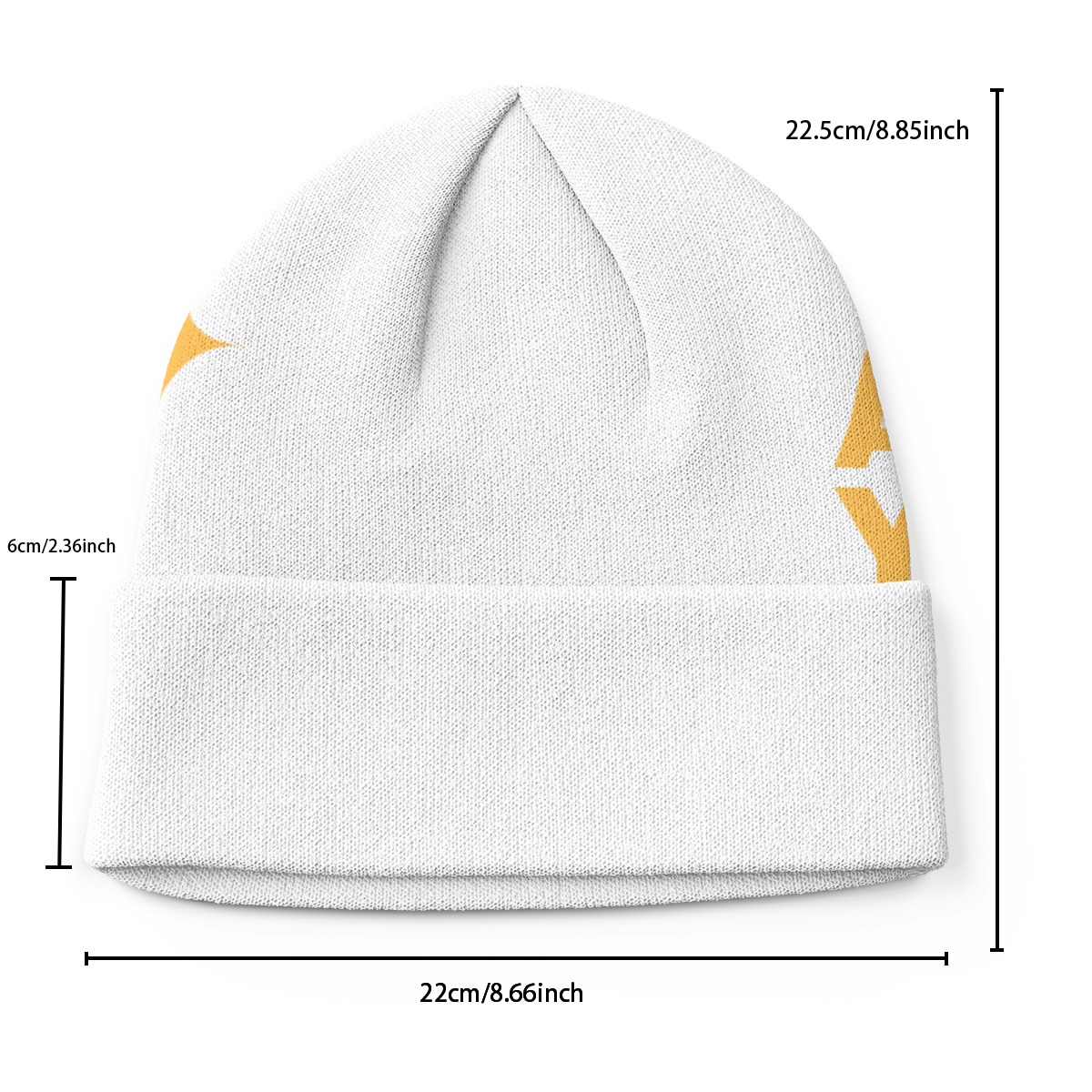 DHgatepod All Over Print Beanie - Double Sided Pattern, Foldable Brim, 100% Polyester Skull Cap for Winter Warmth & Fashion