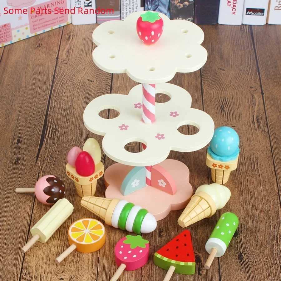 Wooden simulation ice rack sweet cone family early CHIldhood education enlightenment interest cultivation toys C2509221