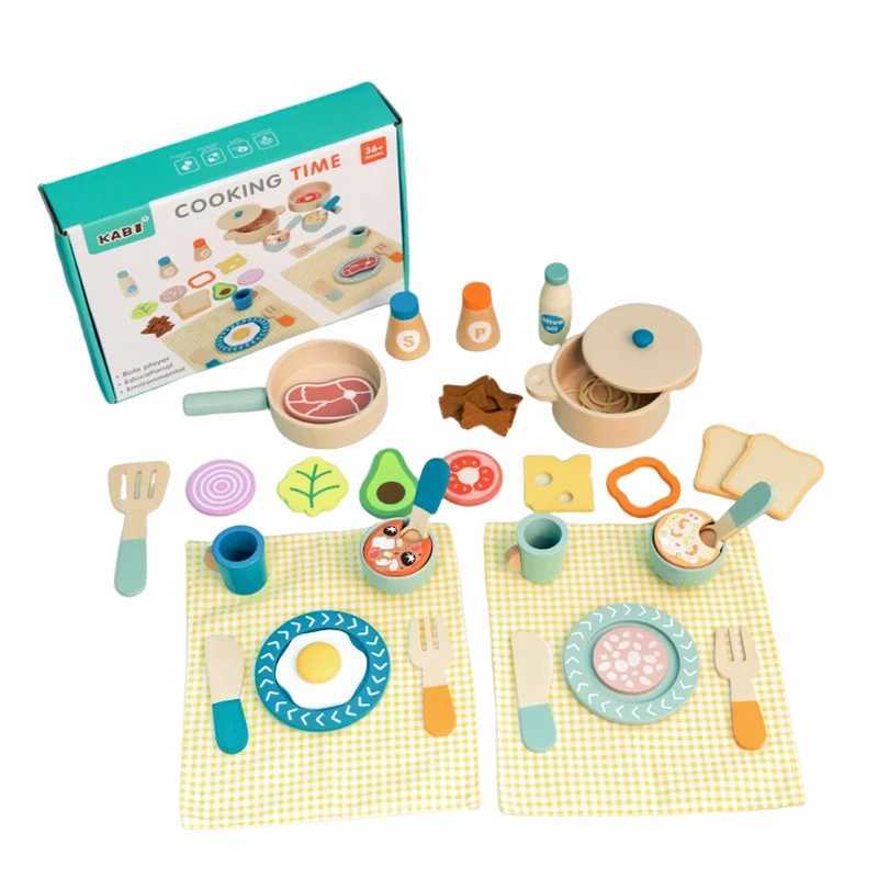 Wooden childrens simulation kitchen toys early education educational toys Cookware Pot Pan Cook Pretend Play food roleplay C2509221