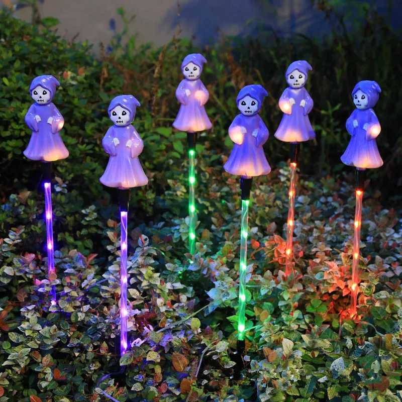 6pcsset SolarPowered Halloween Decoration Lawn Lights For Garden Pumpkin Ghost Design Outdoor LED Yard Lights Holiday Lamp 601 C250922
