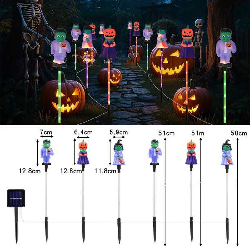 6pcsset SolarPowered Halloween Decoration Lawn Lights For Garden Pumpkin Ghost Design Outdoor LED Yard Lights Holiday Lamp 601 C250922