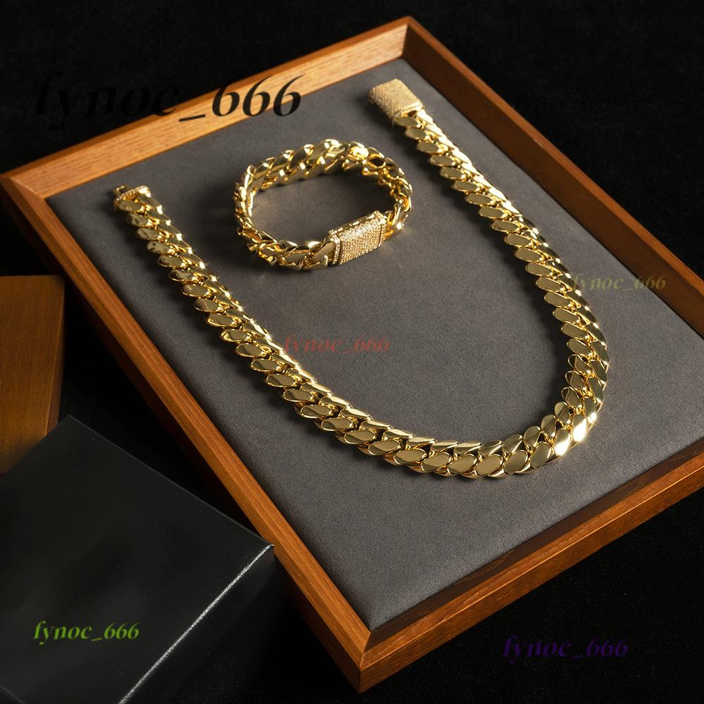 Wholesale Choker 18k Gold Custom Gold Cuban Link Chain 24k Gold Cuban Miami Chain 20mm Miami Cuban Chain Necklace