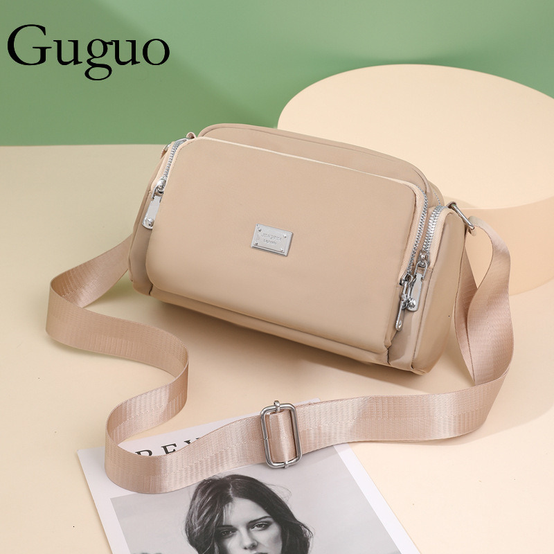 Luxury Bag Guguo Designer Bag New Women's Bag Cross-border Nylon Shoulder Bag Simple Fashion Wide Strap Crossbody Bag Large Capacity Lightweight 