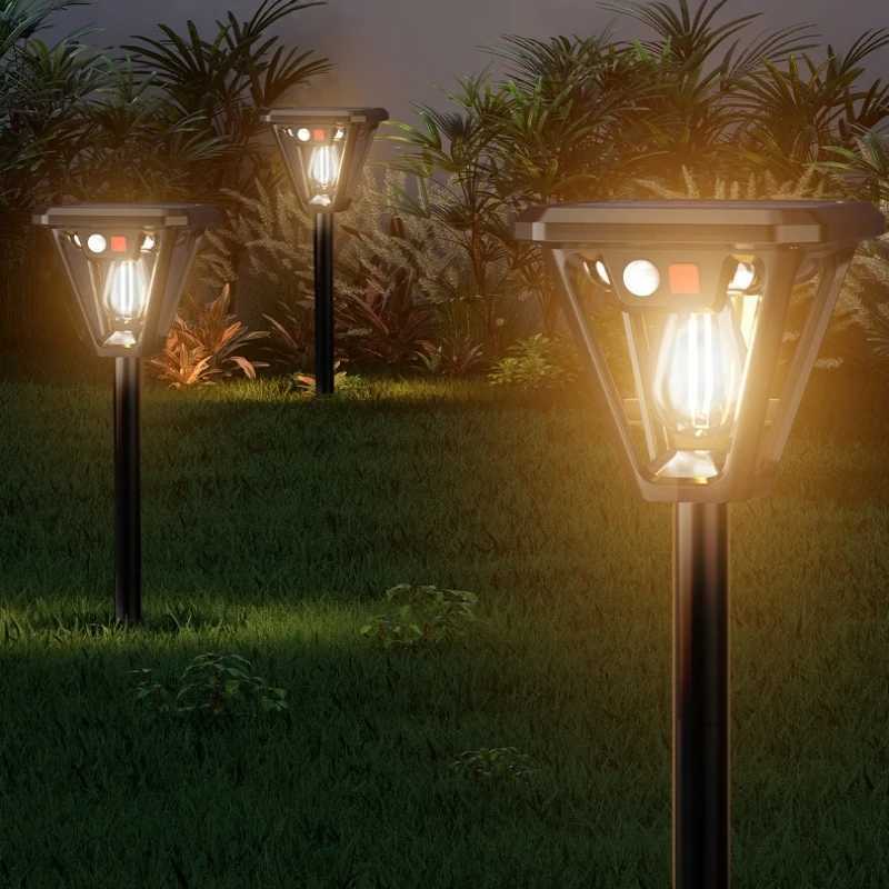 New 3mode solar LED lawn stake light multifunctional landscape lighting waterproof wall light outdoor courtyard light C250922