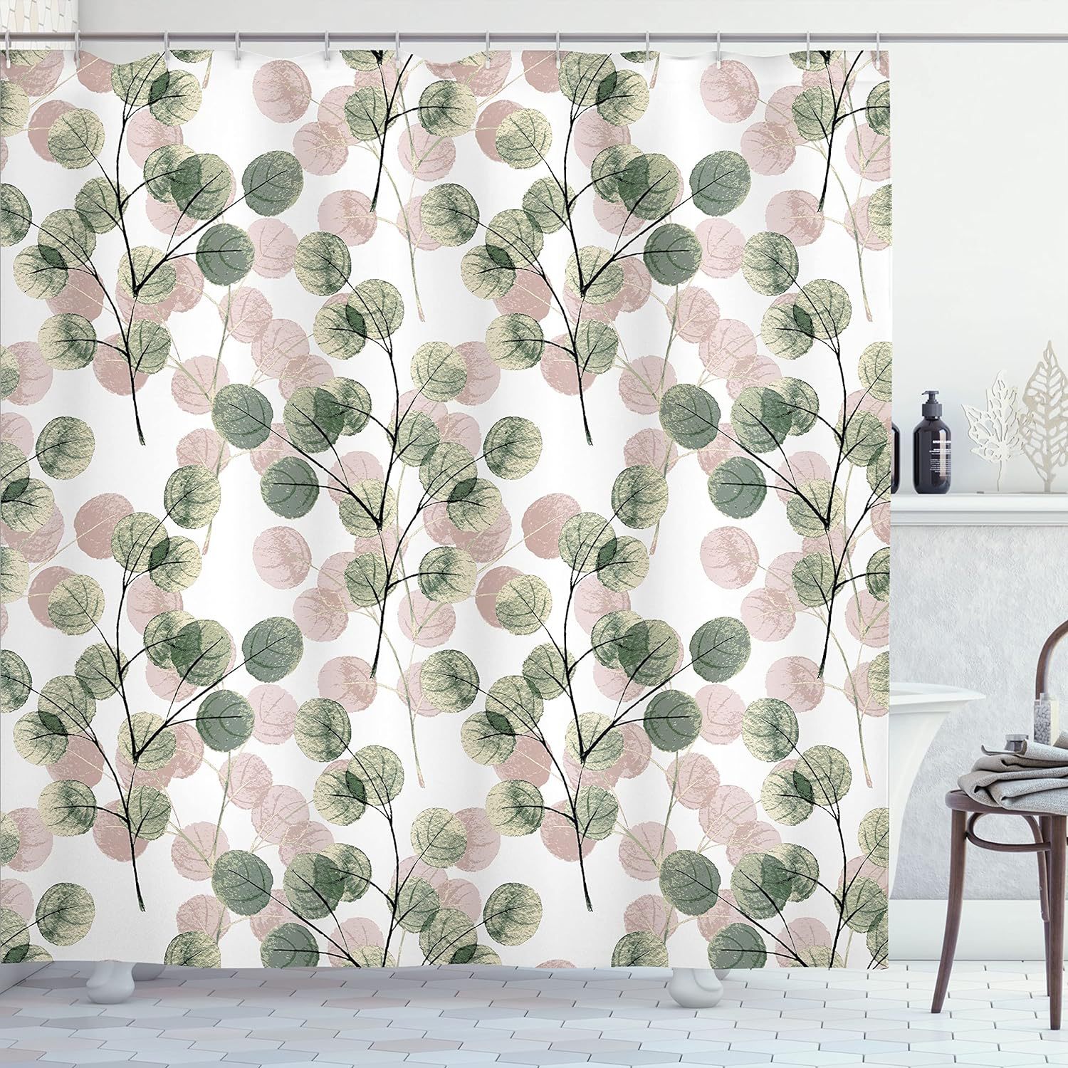 YL-37244 Waterproof Shower Curtain Hot Sale 3D Printed Tropical Jungle Plant Leaves and Flowers Season Polyester Shower Curtain with Hook
