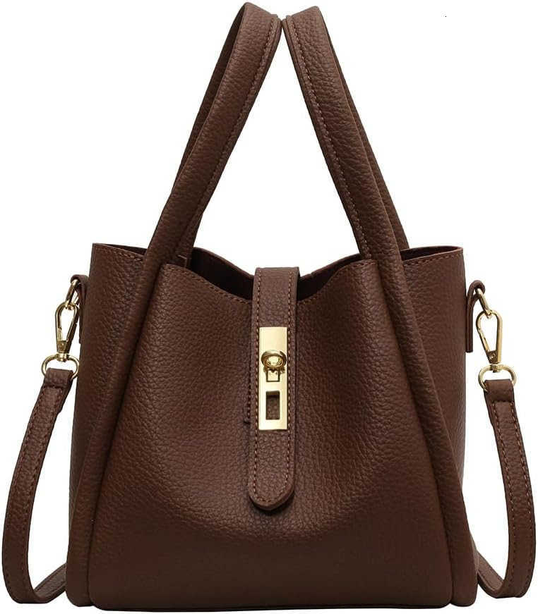 Bucket Bags for Women Leather Crossbody Bucket Purse Small Handbag Trendy Vintage Shoulder Bag with Small Purse C260116