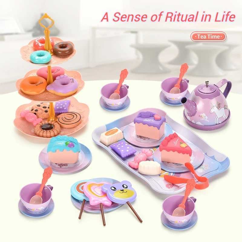 Afternoon Tea Sets Kid Pretend Play Toy Simulation Tea Set Tableware Play House Afternoon Tea Game Toys Gifts For Children Kids C250922