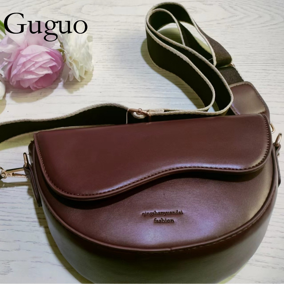 Guguo Designer Bag Women's Bag 2025 New Style Texture Cross-border Trend Popular Versatile Luxury Bag Crossbody Bag Fashion Small Square Bag Shou