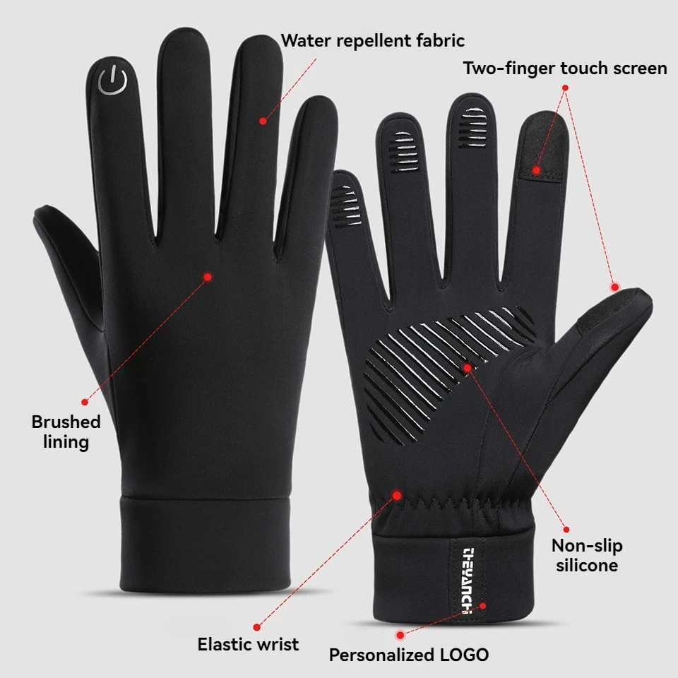 NOFOXO Touchscreen Outdoor Gloves Warm Fleece Winter Cycling Gloves Waterproof Windproof Anti Slip Hiking Motorcycle Gloves J250922