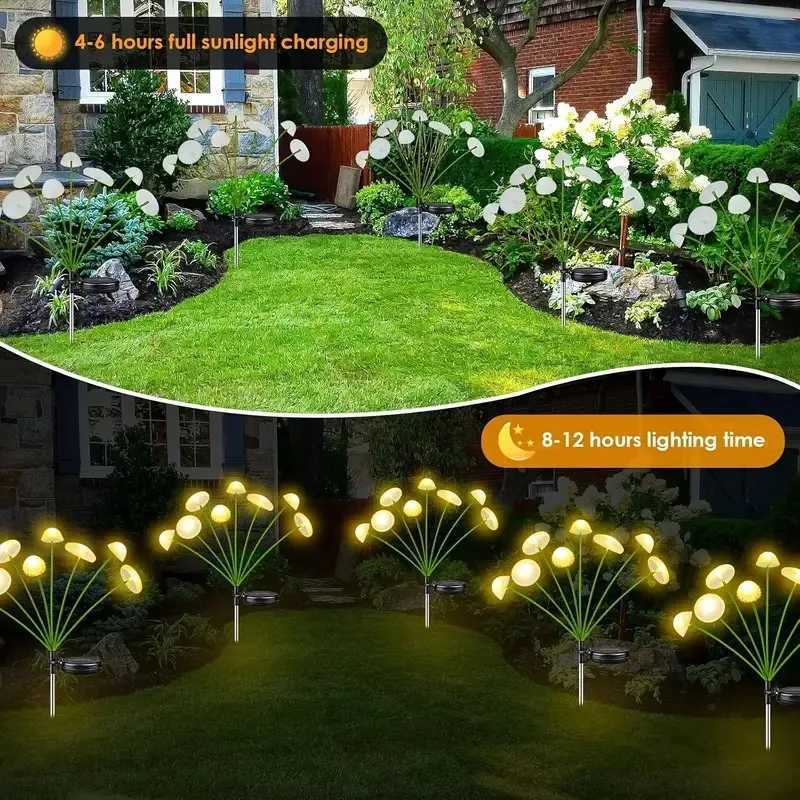 Solar Garden LED Jellyfish Mushroom Lamp Landscape Lawn Insert Lights Party Outdoor Patio for Yard Festival Halloween Lawn Decor C250922