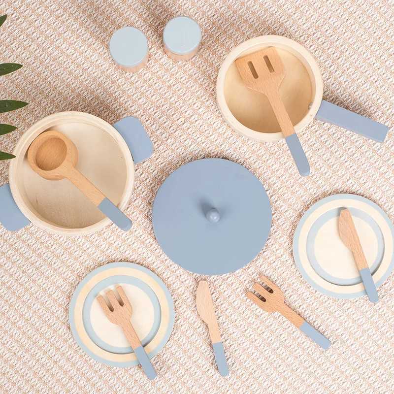 childrens Wooden simulation kitchen toys early education educational toys simulation pots and pans food roleplay chef C250922