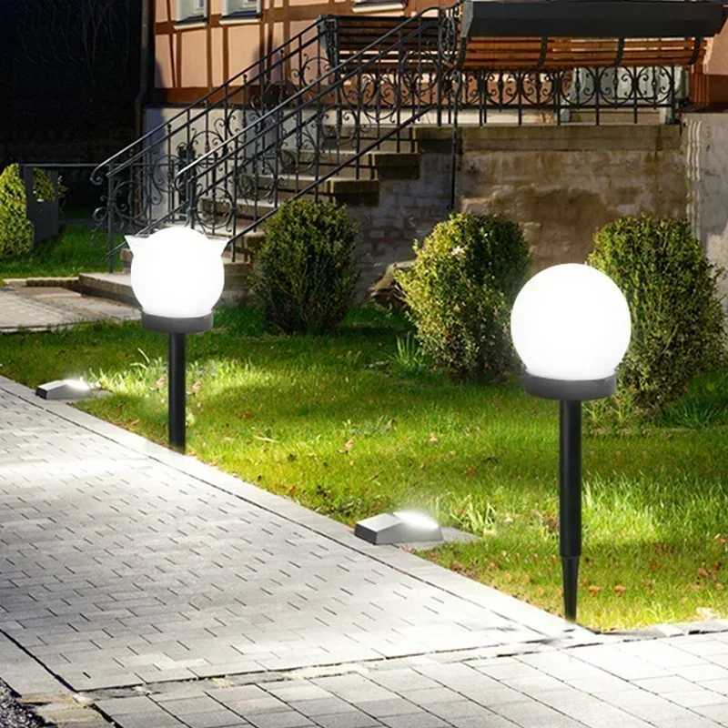 Solar Garden LED Round Ball Bulb Light Outdoor Waterproof Landscape Villa Lawn Light Ground Plug Light Garden Decorative Lamp C250922