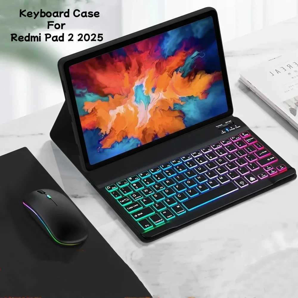 Tablets Keyboard Case for Redmi Pad 2 2025 Cover for Redmi Pad 2 11 inch 2025 Teclado Cover Rainbow Backlit Keyboard Case Z250922