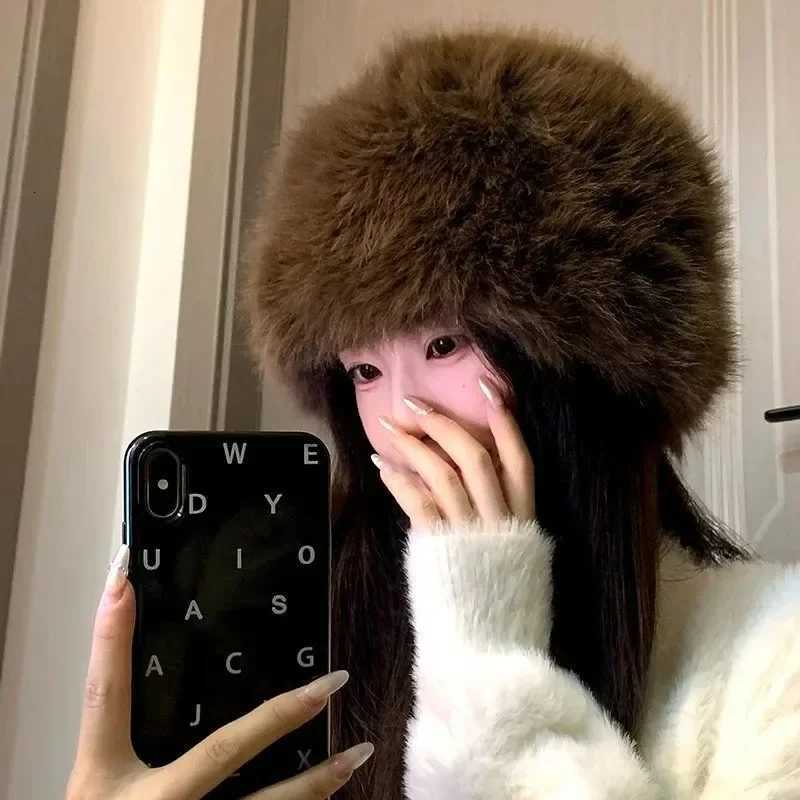 Wens Winter Warm Hat Fluffy Fur Hat for Fem Gifts P Fisherman Hats Thicken Cold Snowy Day Panama C Y250920