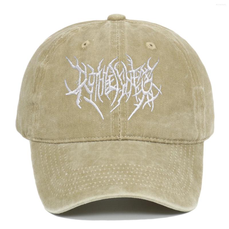 Unisex Retro Gothic Baseball Cap Crafted with Premium Fabric Water Themed Embroidered Unique Logo for Daily Wear