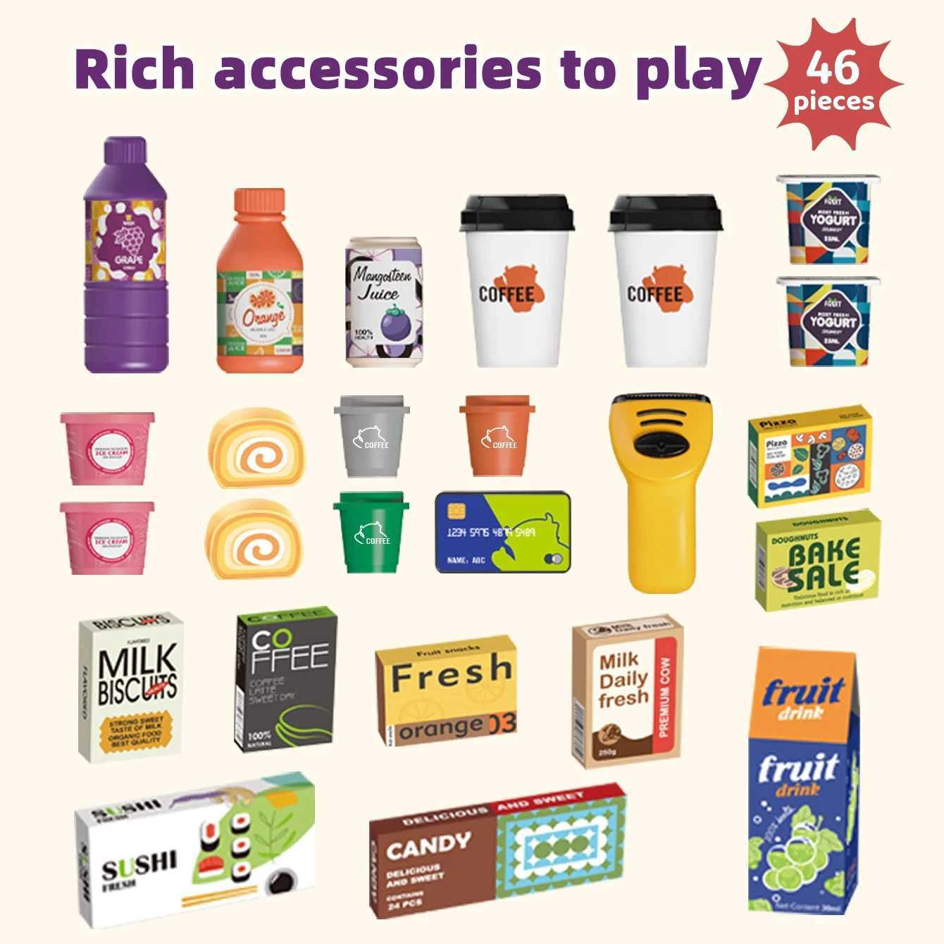 Mini Coffee Cash Register With Light And Music Simulation Rotation Fun Sturdy Girls Household Vending Table Set Toys For Girls C250922