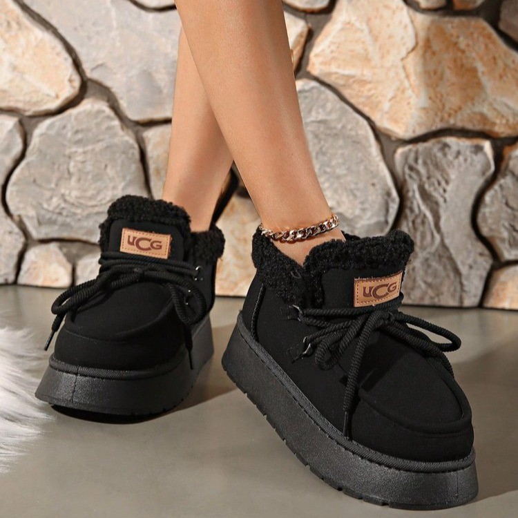 Free shipping vintage fur warm plush snowshoe girl winter new thick-soled high non-slip ankle boots girl