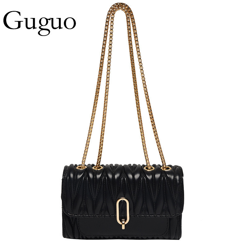 Guguo Luxury Bag Designer Bag Trendy Women's Bags 2025 New Fashion Versatile Crossbody Bag Wrinkled High-end Popular Handbag