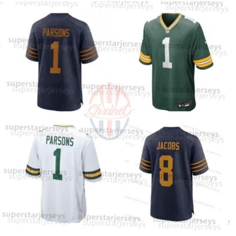 Micah Parsons Golden Love Jerseys Josh Jacobs Xavier McKinney Van Ness Kenny Clark Evan Williams Dontayvion Wicks Walker Romeo Doubs Matthew Football Stitch Custom