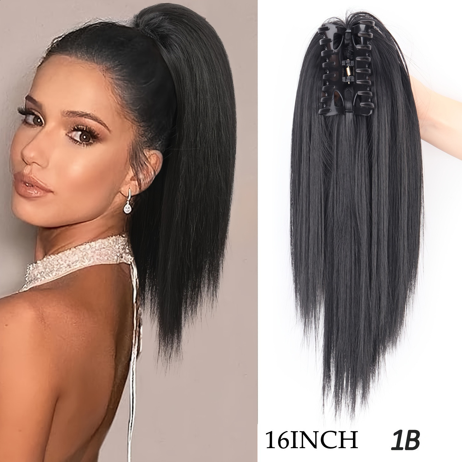 20Inch Smooth Heat Resistant Draw String Hairpiece Water Wave Afro Curly Synthetic Drawstring Hair Ponytail Extensions 241024