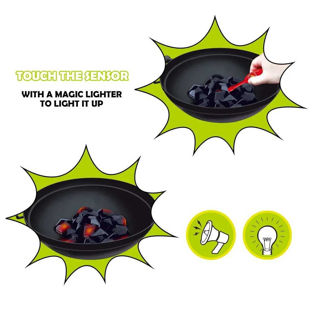 RolePlay Kitchen Set Toys With Lights Kids Playing House Simulation Kitchen Barbecue Grill Toys Kids Christmas Birthday Gifts C250922