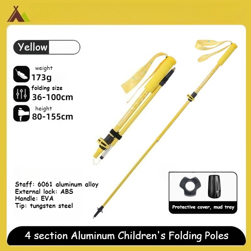 Lightweight Collapsible Kids Hiking Poles - Retractable Kids Hiking Stick, Telescoping Carbon Fiber Trekking Poles 2 Pack, Adjustable Kids Ski Poles b