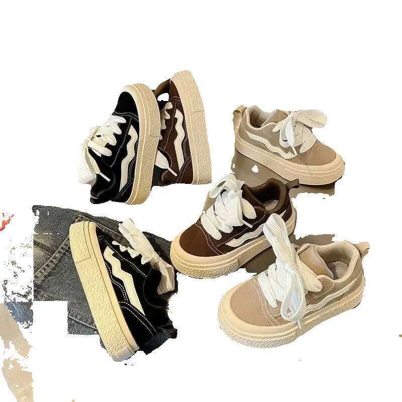 Kids Sneakers Round Toe Comfortable Fashion Non-slip Sports Shoes for Toddlers Children Soft Sold Casual Versatile ShoeXJ250311 J250625 J250