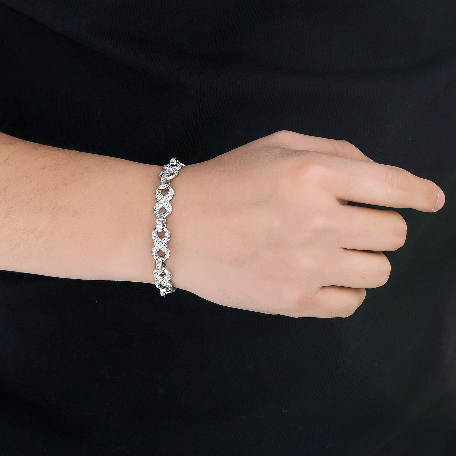 10mm Bracelet 8-Character Infinity Personalized Cuban Chain Unisex Niche Hip-Hop Accessories
