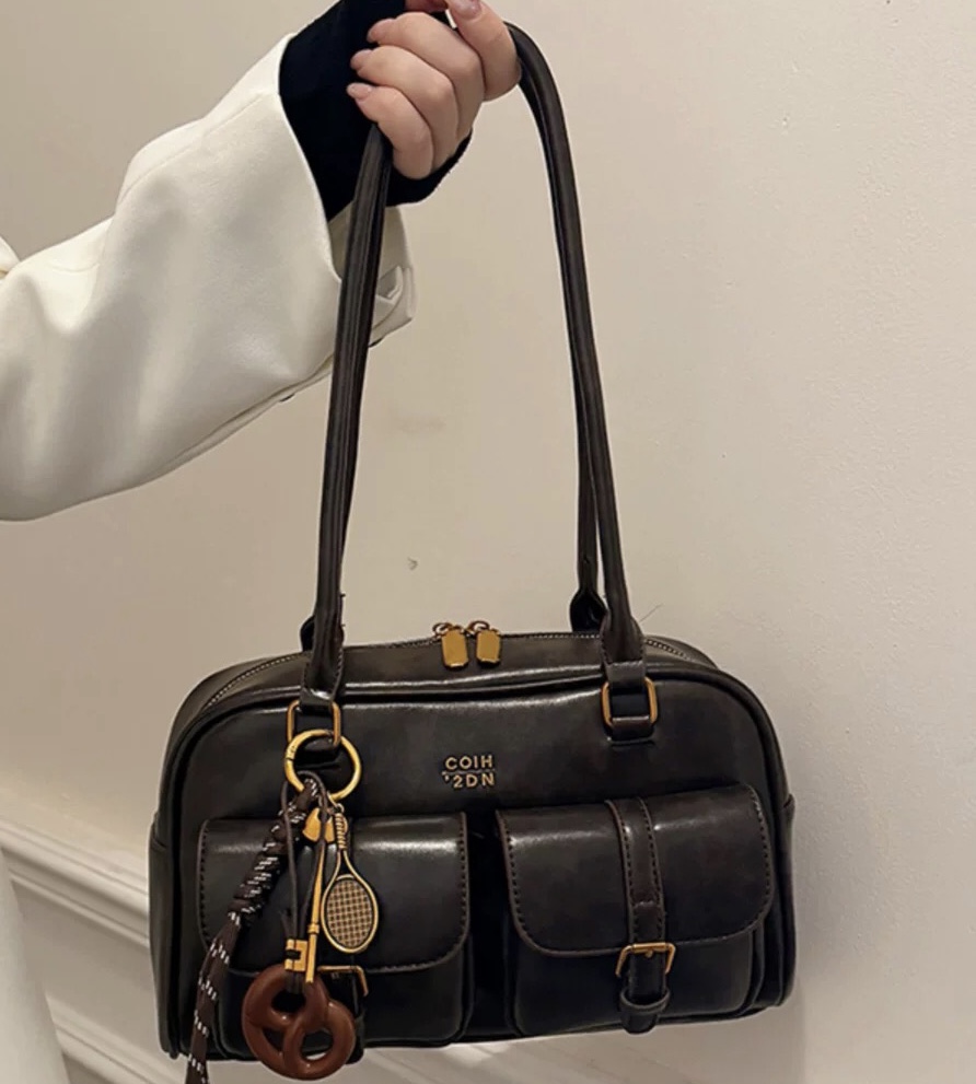 Bowling bag for women, new fashion Boston single shoulder underarm bag, versatile commuting large capacity handbag for 2025
