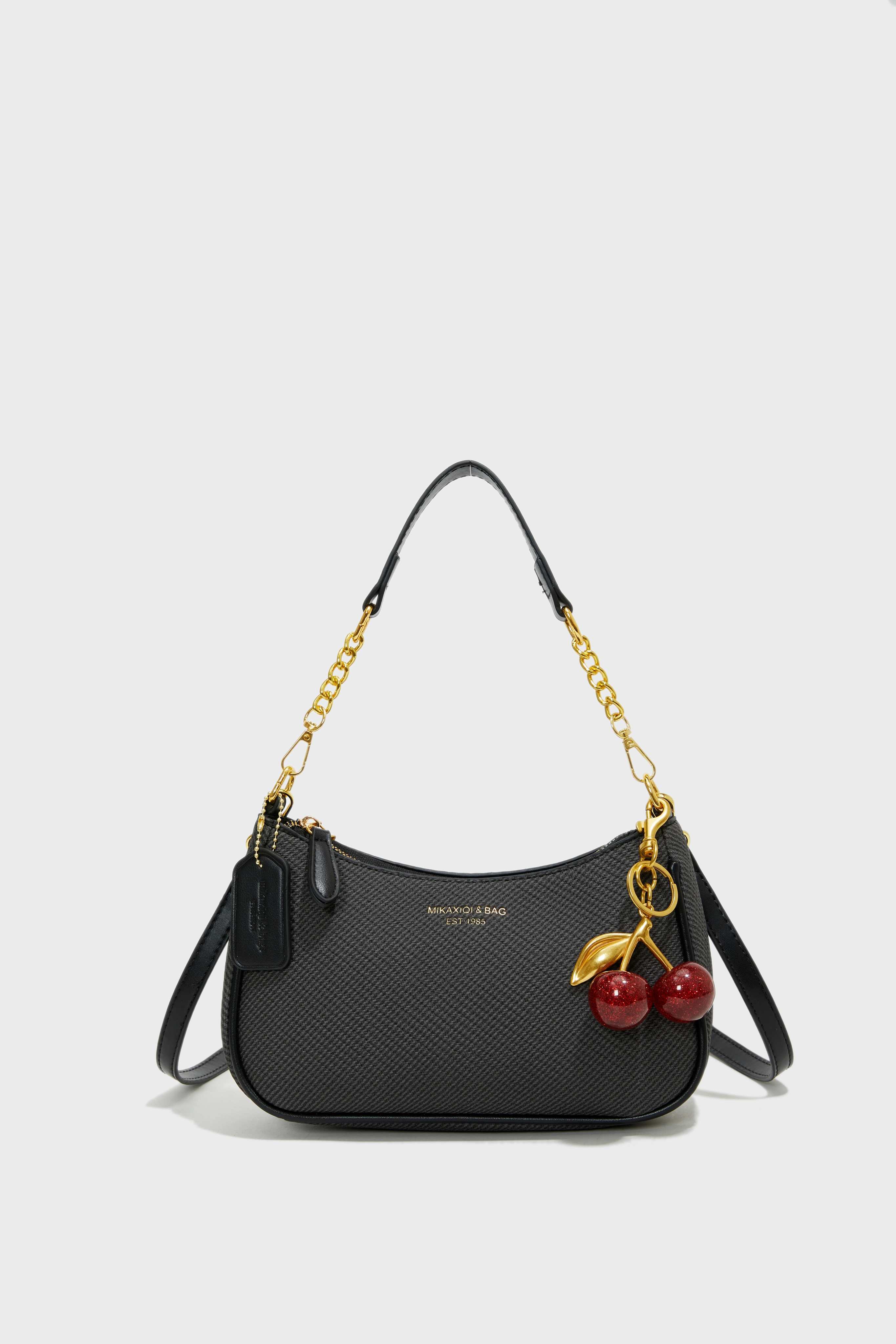 2025 Mini Designer Bag Canvas Logo Red Green Crescent Moon Bag Crossbody Bag Handbag Handle Shoulder Bag Women Cherry Pendant Tote